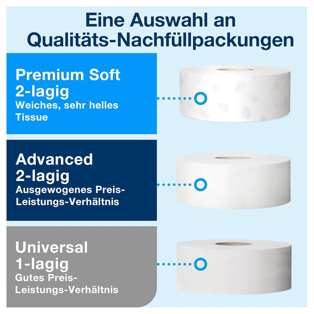 Tork 554000 Spender für Jumbo Toilettenpapier T1 / Tork Toilettenpapierspender mit extra hoher Kapaz