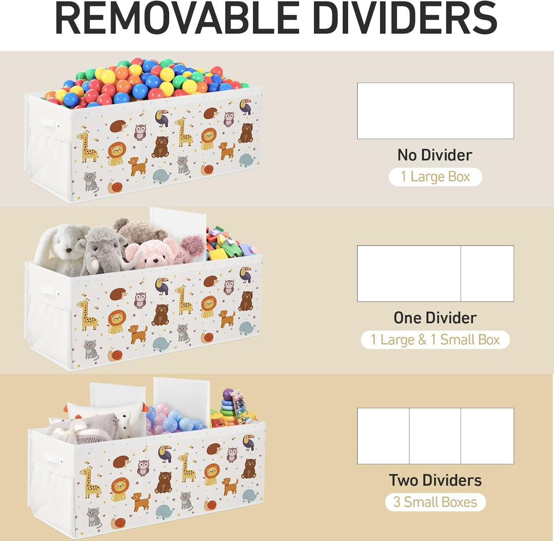 Spielzeugkiste Aufbewahrungsbox mit Deckel Kinder 96 x 32 x 40 cm, Faltbare und Platzsparend für Kin
