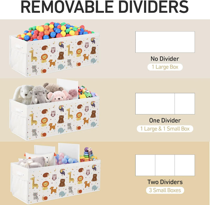 Spielzeugkiste Aufbewahrungsbox mit Deckel Kinder 96 x 32 x 40 cm, Faltbare und Platzsparend für Kin