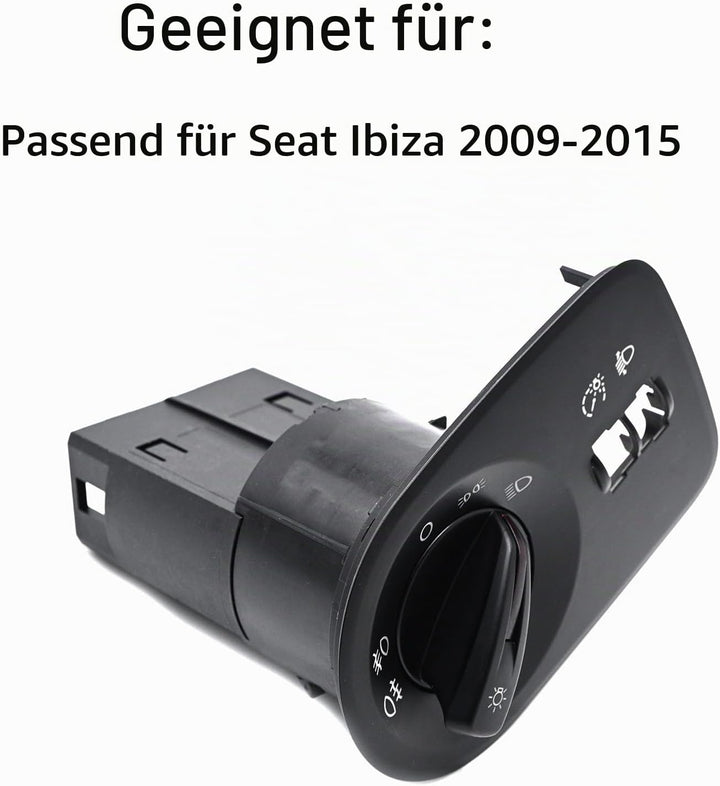 DKAEUK SEHS001 Schalter Hauptlicht für SE.AT IBIZA IV 2009 2010 2011 2012 2013 2014 2015 Schwarz, Sc