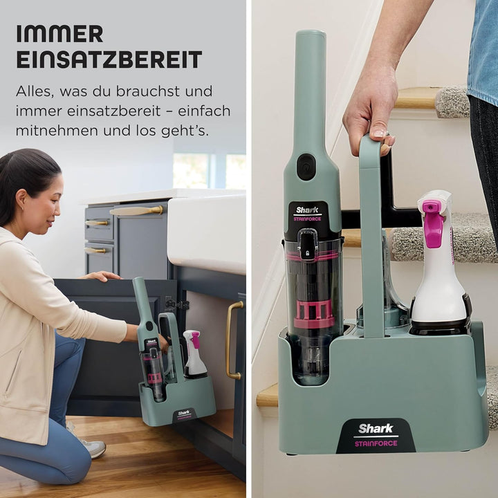 Shark StainForce Kabelloser Fleckenentferner, Tragbarer Flecken-, Waschsauger und Geruchsentferner f