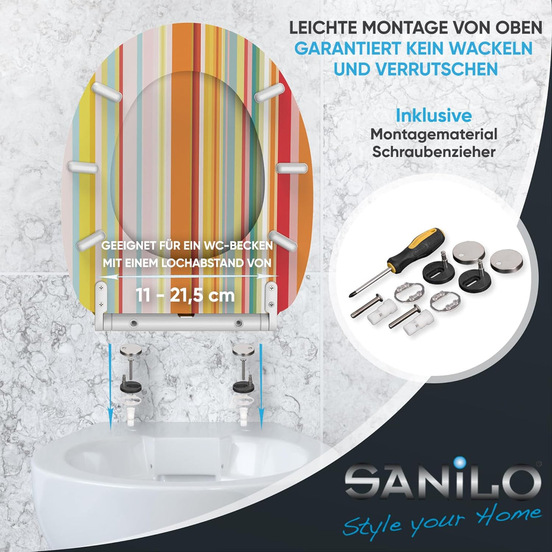 Sanilo WC-Sitz mit Absenkautomatik I Hochwertiger Toilettensitz aus Holz I Toilettendeckel in versch