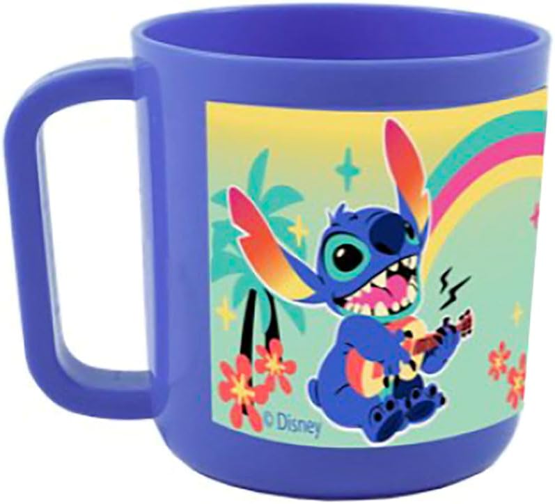 FUN HOUSE | Komplettes Set Lunchbox Angel & Stitch für Kinder | 1 Glas, 2 Teller + Besteck + Trinkfl