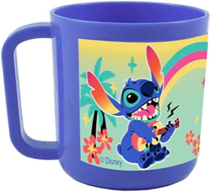 FUN HOUSE | Komplettes Set Lunchbox Angel & Stitch für Kinder | 1 Glas, 2 Teller + Besteck + Trinkfl