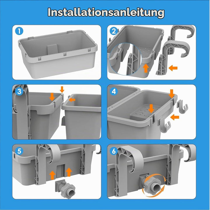 Poolkorb zum Einhängen, PP Poolaufbewahrungskorb, Wasserdicht Langlebig Schnell abtropfend, Für Gart