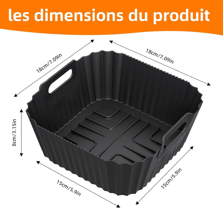 2 Stück Airfryer Silikonform für Philips Essential 4,1L (HD9252, HD9200, HD9255), Zubehör Wiederverw