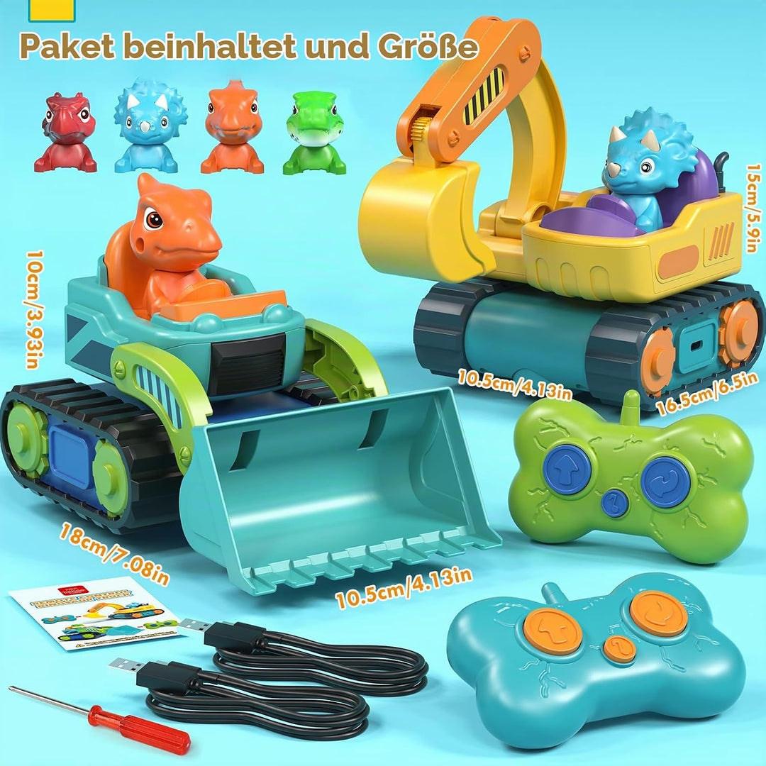 Lehoo Castle Ferngesteuertes Auto ab 3 Jahre, Geschenk Junge 2 Jahre, Bagger &amp; Bulldozer Kinder 2 Ja