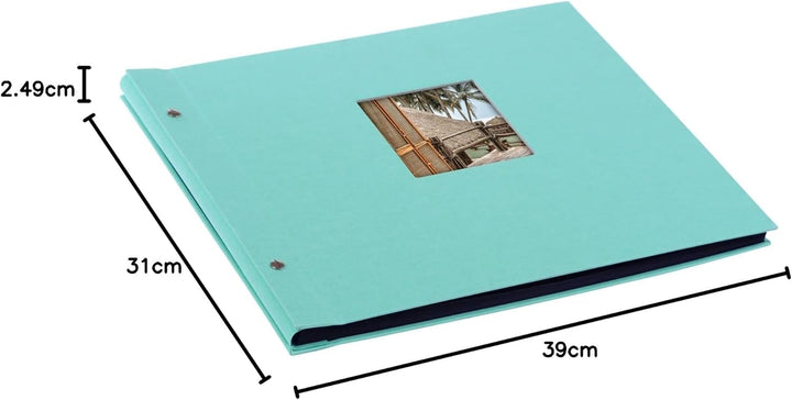 goldbuch 28507 Schraubalbum mit Fensterausschnitt, Bella Vista Trend, 39 x 31 cm, Fotoalbum mit 40 s