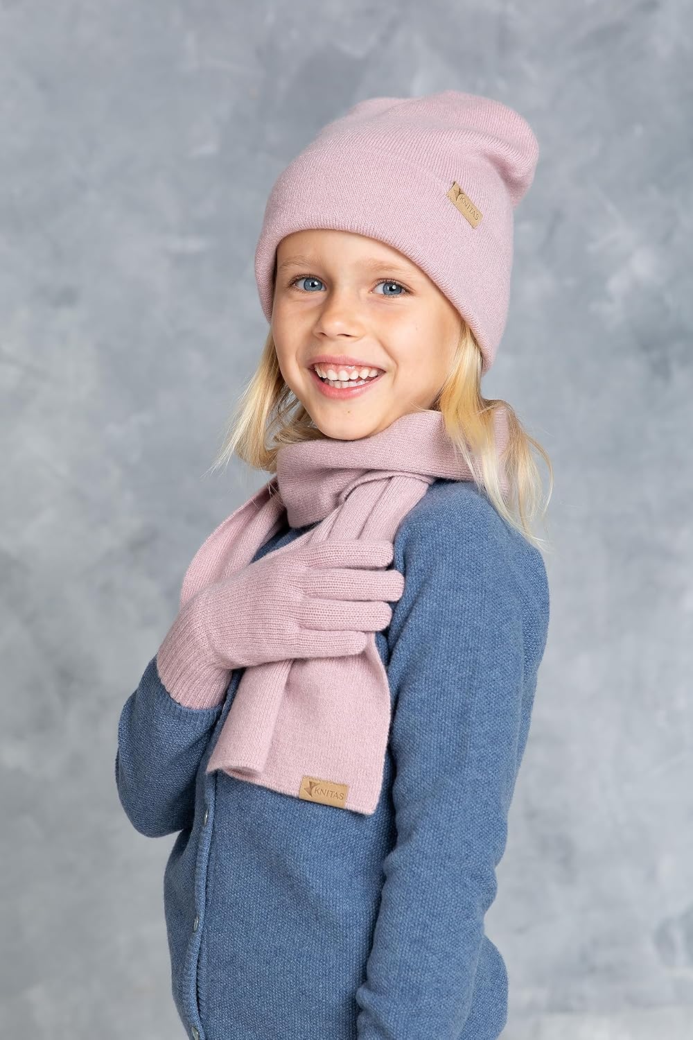 Strickschal aus Merino und Kaschmirwolle für Baby Kleinkind Kinder I Gestrickte Herbst, Winter Schal