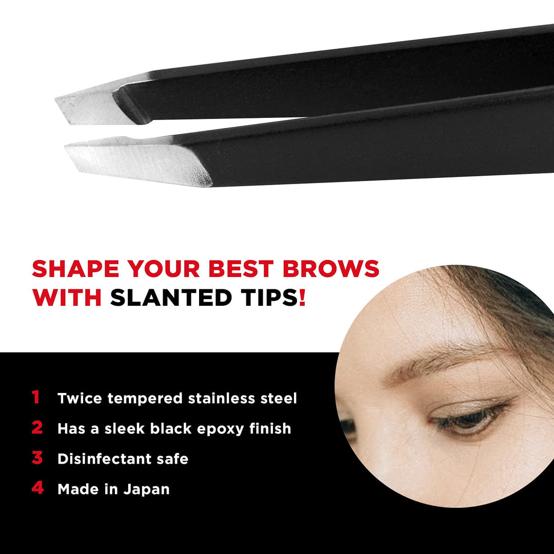 Seki Edge Stainless Steel Slant Tweezer, Black by Seki Edge