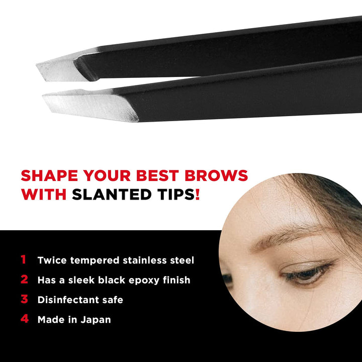 Seki Edge Stainless Steel Slant Tweezer, Black by Seki Edge