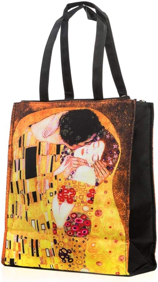 LUCKYWEATHER Shopper Einkaufstasche Twin Double Bag Damen Motiv Klimt THE KISS (Der Kuss) I Shopping