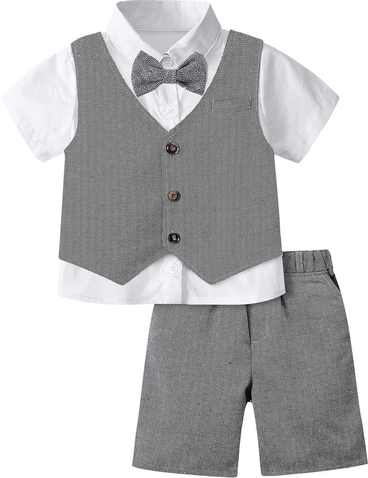 mintgreen Baby Junge Taufe Outfit Smoking Anzug Set 18-24 Monate Dunkelgrau, 18-24 Monate Dunkelgrau