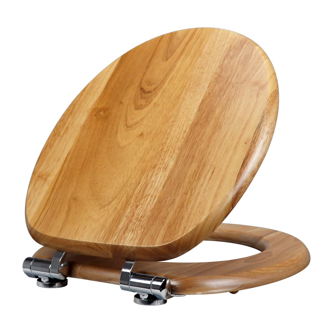 WC-Sitz mit Absenkautomatik Holz, Massivholz Toilettendeckel, Toilettensitz Einfache Montage und Ein