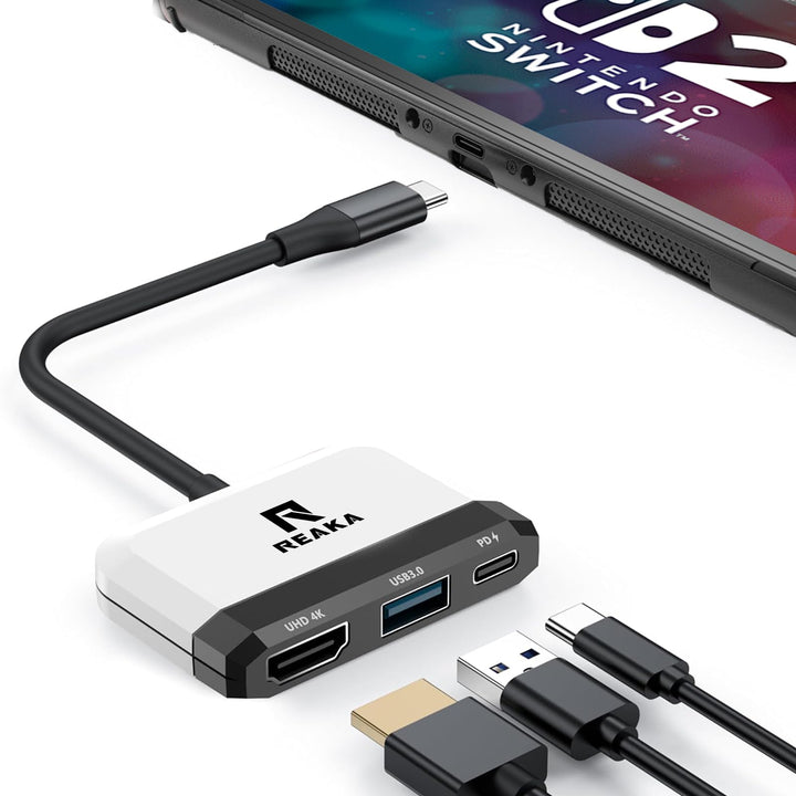 RREAKA Switch Dock Ersatz für Nintendo Switch 1 &amp; 2, 4K@60Hz HDMI TV Adapter, Tragbare Reisedockings