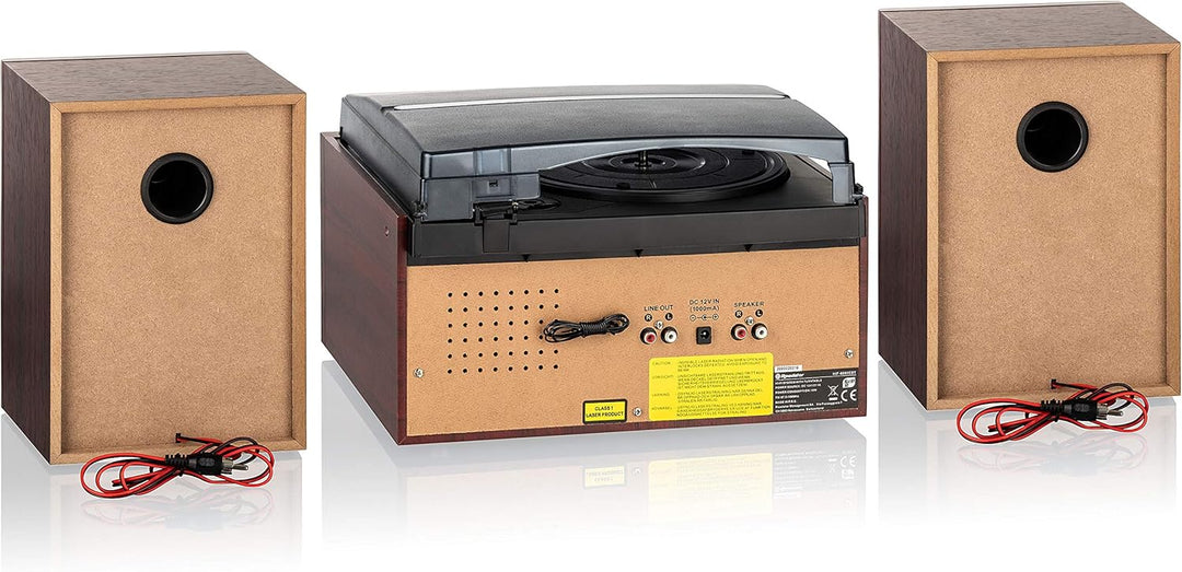 Roadstar HIF-8892 D+BT Stereoanlage (Retro-Musikanlage mit Plattenspieler, CD-Player, DAB+, Bluetoot