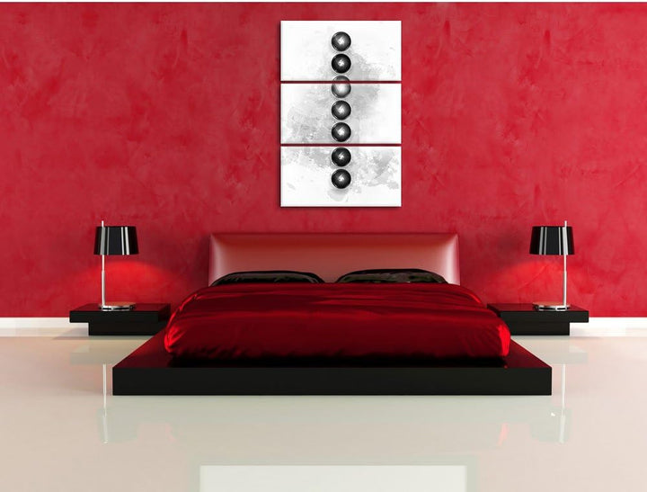 Pixxprint Chakra des Körpers / 3-Teilig/Gesamtmass 120cm Leinwandbild bespannt auf Holzrahmen/Wandbi