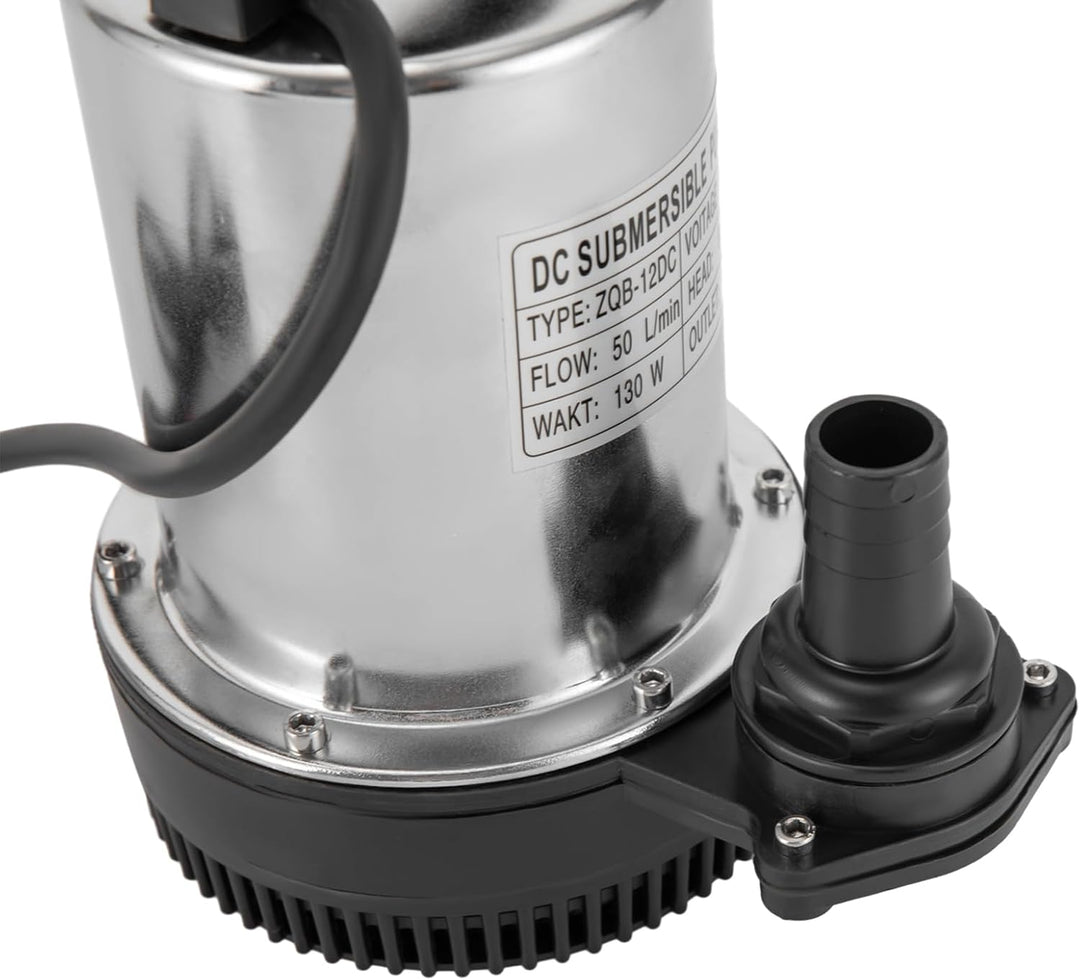 Qussse Tauchpumpe DC 12V, 160W Wasserpumpe Pumpe Schmutzwassertauchpumpe 3000rpm Tauchwasserpumpe Te