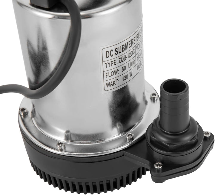 Qussse Tauchpumpe DC 12V, 160W Wasserpumpe Pumpe Schmutzwassertauchpumpe 3000rpm Tauchwasserpumpe Te