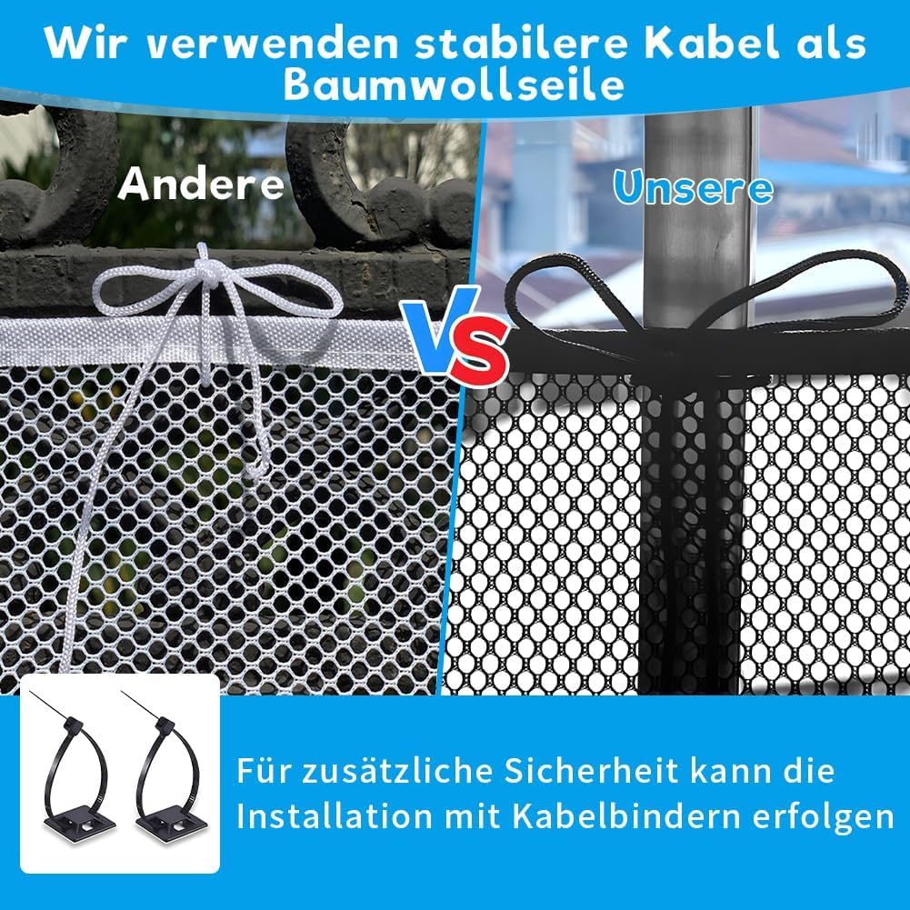 Kinder Sicherheitsnetz,450x90cm Kinder Treppenschutznetz,Baby Balkon Geländer 4.5 Meter Treppenhaus