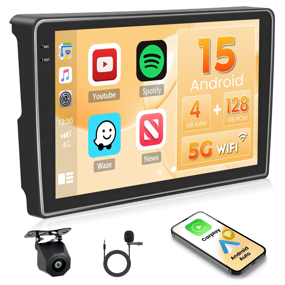 Hikity Android 15 4+128G Autoradio für Citroen Berlingo B9 2008-2017/Peugeot Partner 2008-2019 mit 9