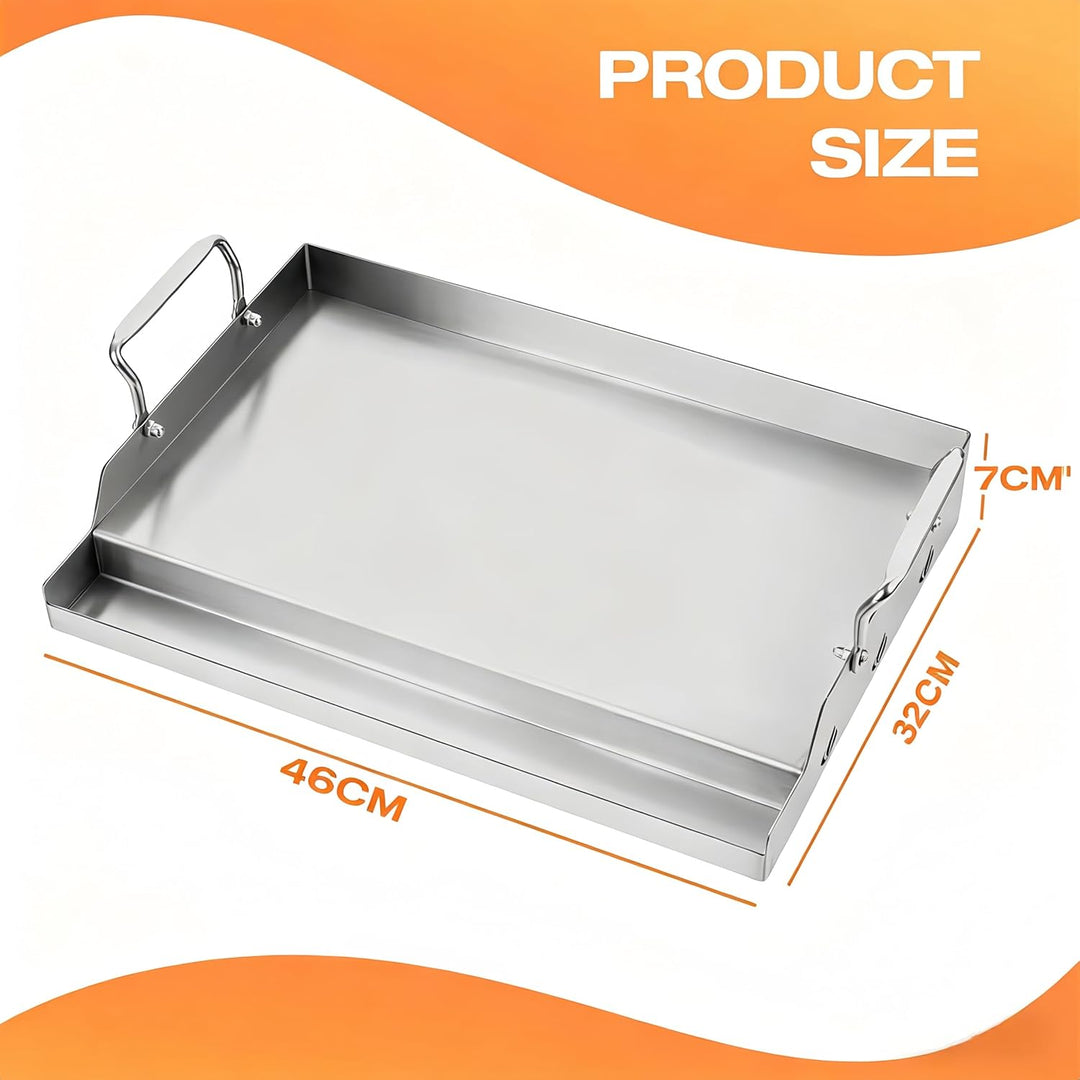 Universal BBQ Edelstahl Plancha Grillplatte Griddle für Gas und Kohle Grills, Universal Flat Top für