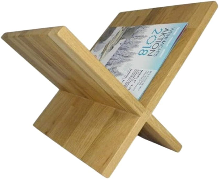 Zeitungsständer Eiche Massivholz X-Form Zeitungsablage Magazinständer