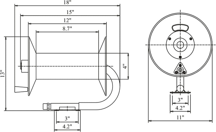 SuperHandy Handkurbel Schlauchtrommel für 9,5mmx30 M Schlauchtrommel ohne schlauch