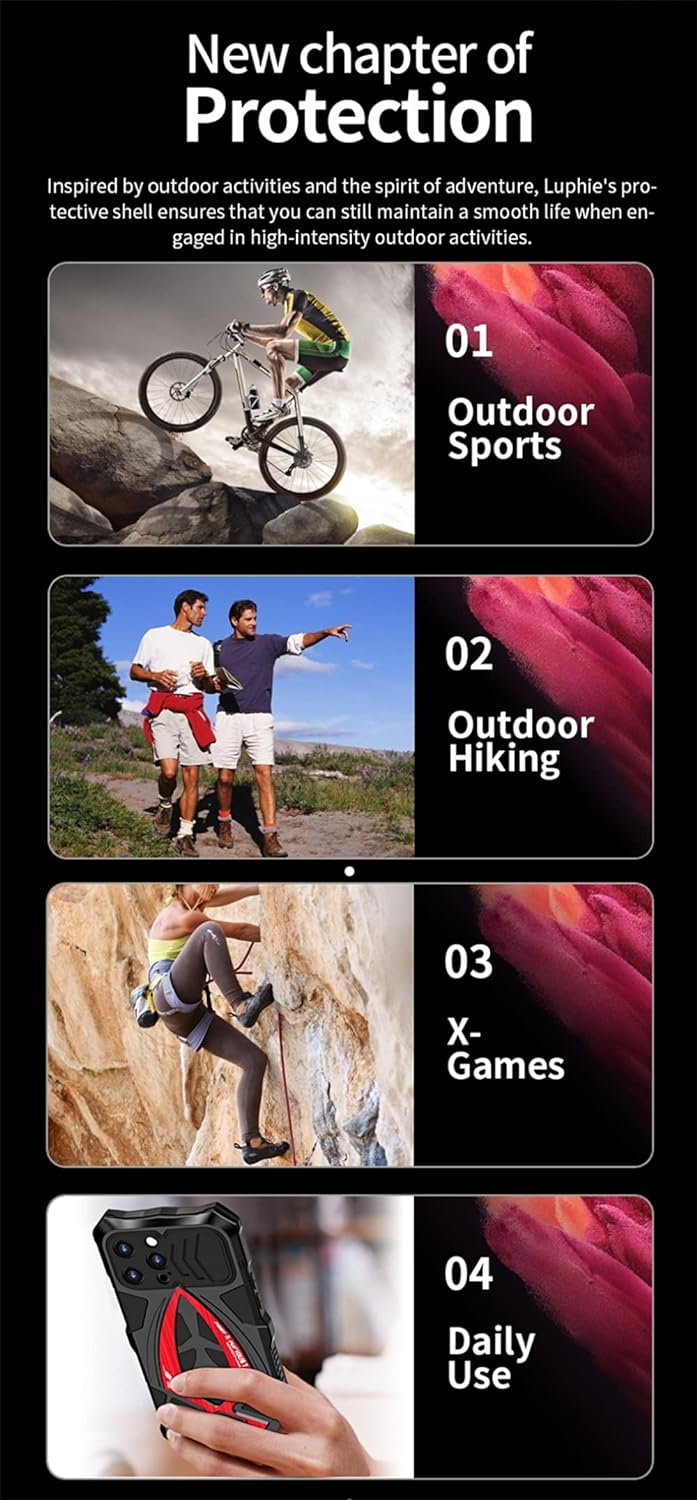 CeeEee Stossfest Hülle für iPhone 13 Pro Max Hybrid Metall und Silikon Cover Unzerbrechliche Schutzh