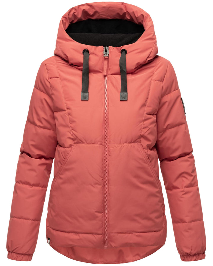 Navahoo Damen Winterjacke Steppjacke warm mit Kapuze Eisbällchen XS-XXL L Rouge, L Rouge