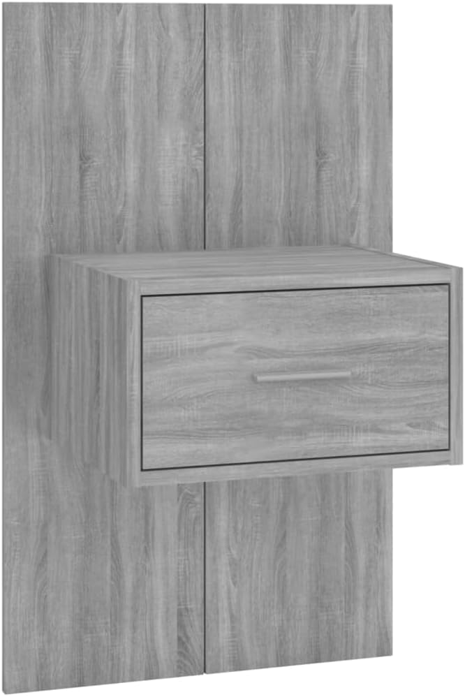 FIRBNUS Nachtkommode Nachtschränkchen Nachtkasten Wand-Nachttisch Grau Sonoma Holzwerkstoff 48,5x32,