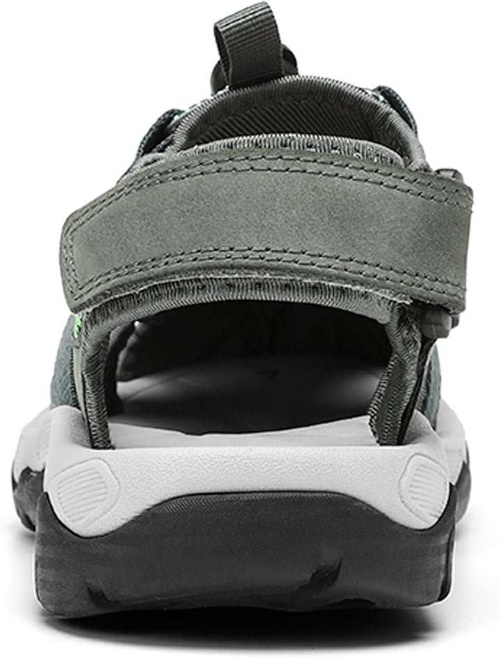 ZYLDK Herren Sandalen Leder Strand Trekkingsandalen Outdoorschuhe Sommer Wanderschuhe Männer Sport-O