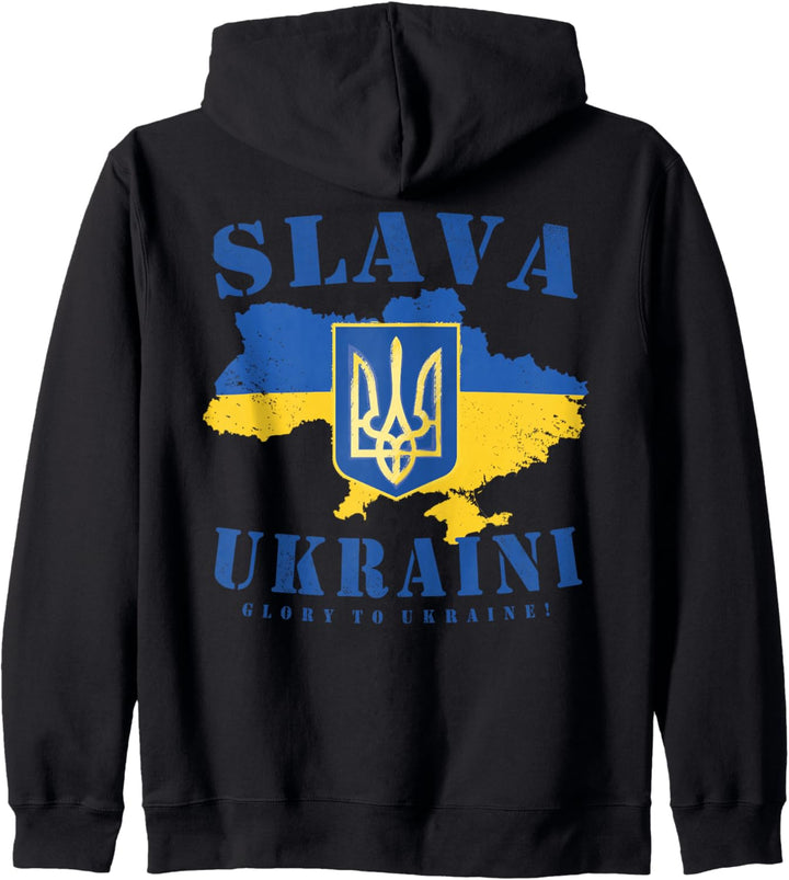 Karte der Ukraine Slava Ukraini Glory To Ukraine Flagge Kapuzenjacke