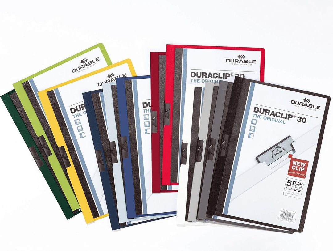 Durable Klemm-Mappe Duraclip Original 30, Hartfolie, bis 30 Blatt A4, nachtblau, 25er Packung, 22002