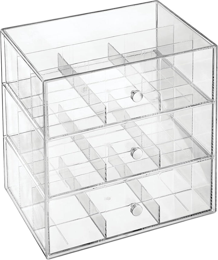 mDesign Küchen Organizer mit 3 Schubladen – Aufbewahrungsbox für Teebeutel, Kaffeepads, Süssungsmitt