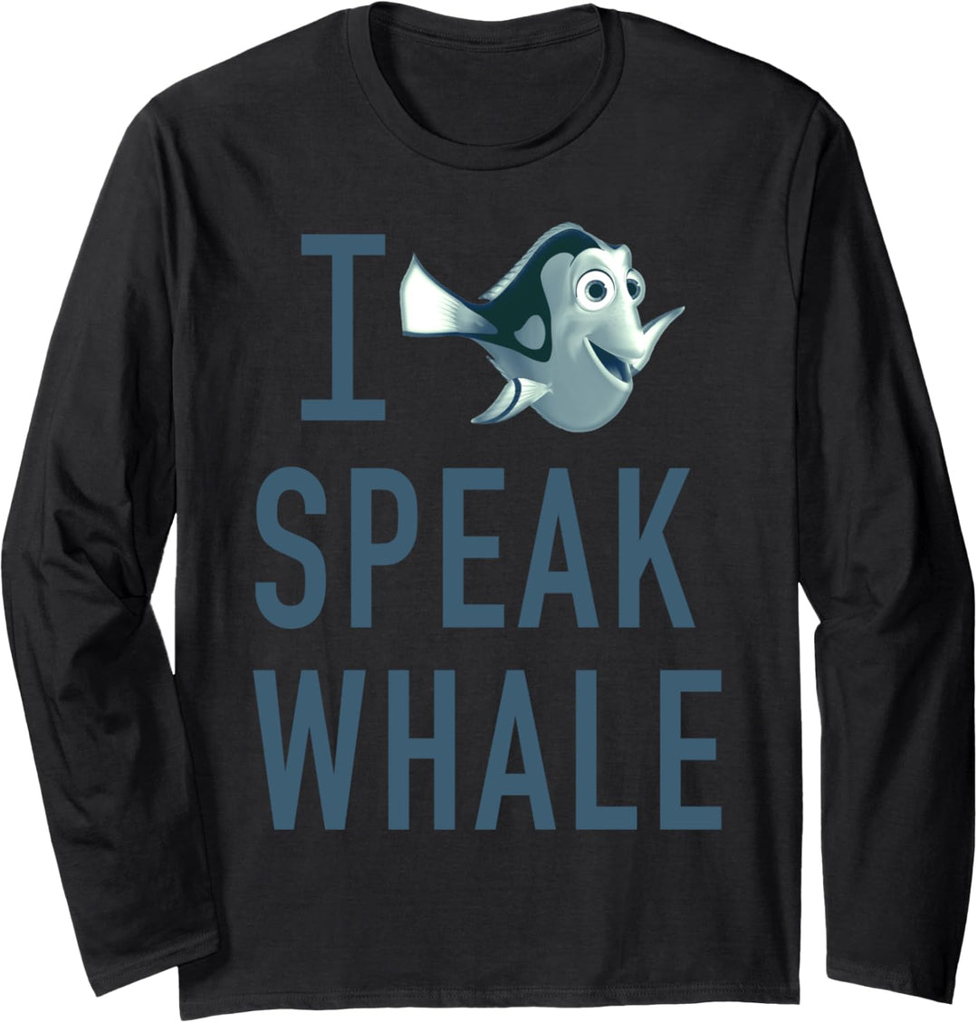 Disney Pixar Finding Dory I Speak Whale Text Langarmshirt