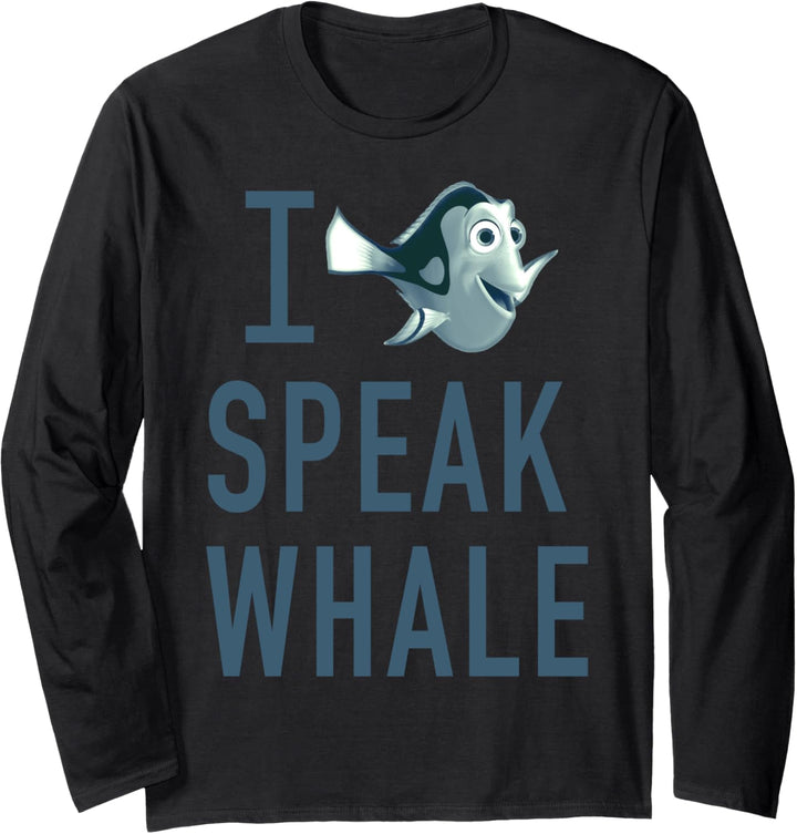 Disney Pixar Finding Dory I Speak Whale Text Langarmshirt