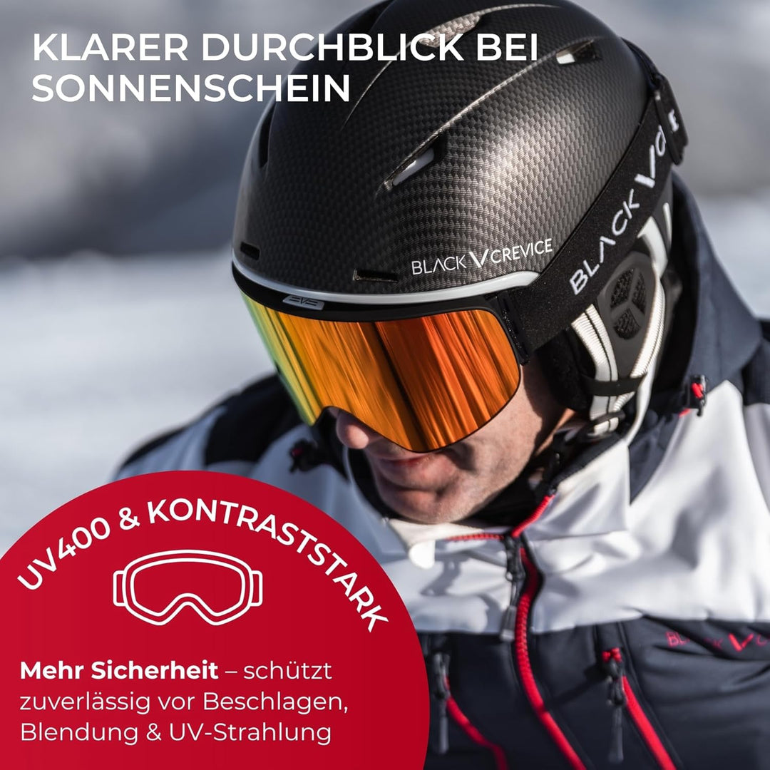 Black Crevice Damen Skibrille mit Doppelscheibe Einheitsgrösse Weiss/Pink, Einheitsgrösse Weiss/Pink