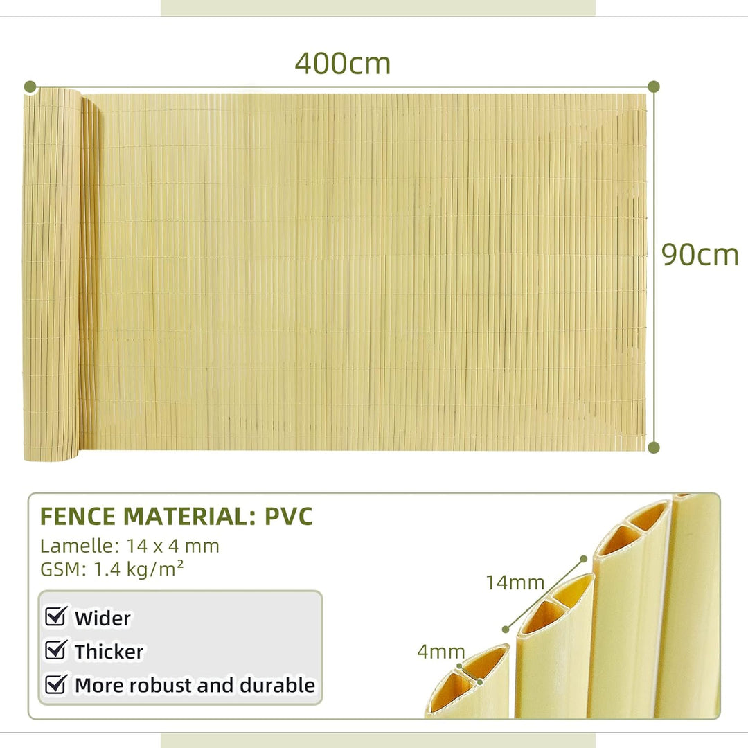 CCLIFE PVC Sichtschutzmatte Sichtschutz Sichtschutzzaun Windschutz UV-beständig für Balkon Garten Te