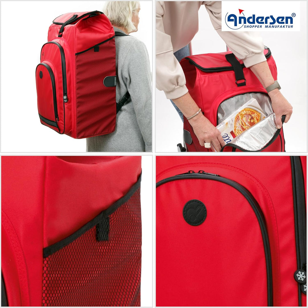 ANDERSEN Einkaufstrolley Ersatztasche - Tasche Hydro 3.0 rot 62 L