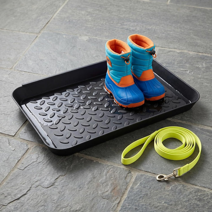3er Set Schuhabtropfschale 35x27x2,8cm, Schuhmatte Abtropfmatte mit Hohem Rand & Punktmuster, Robust