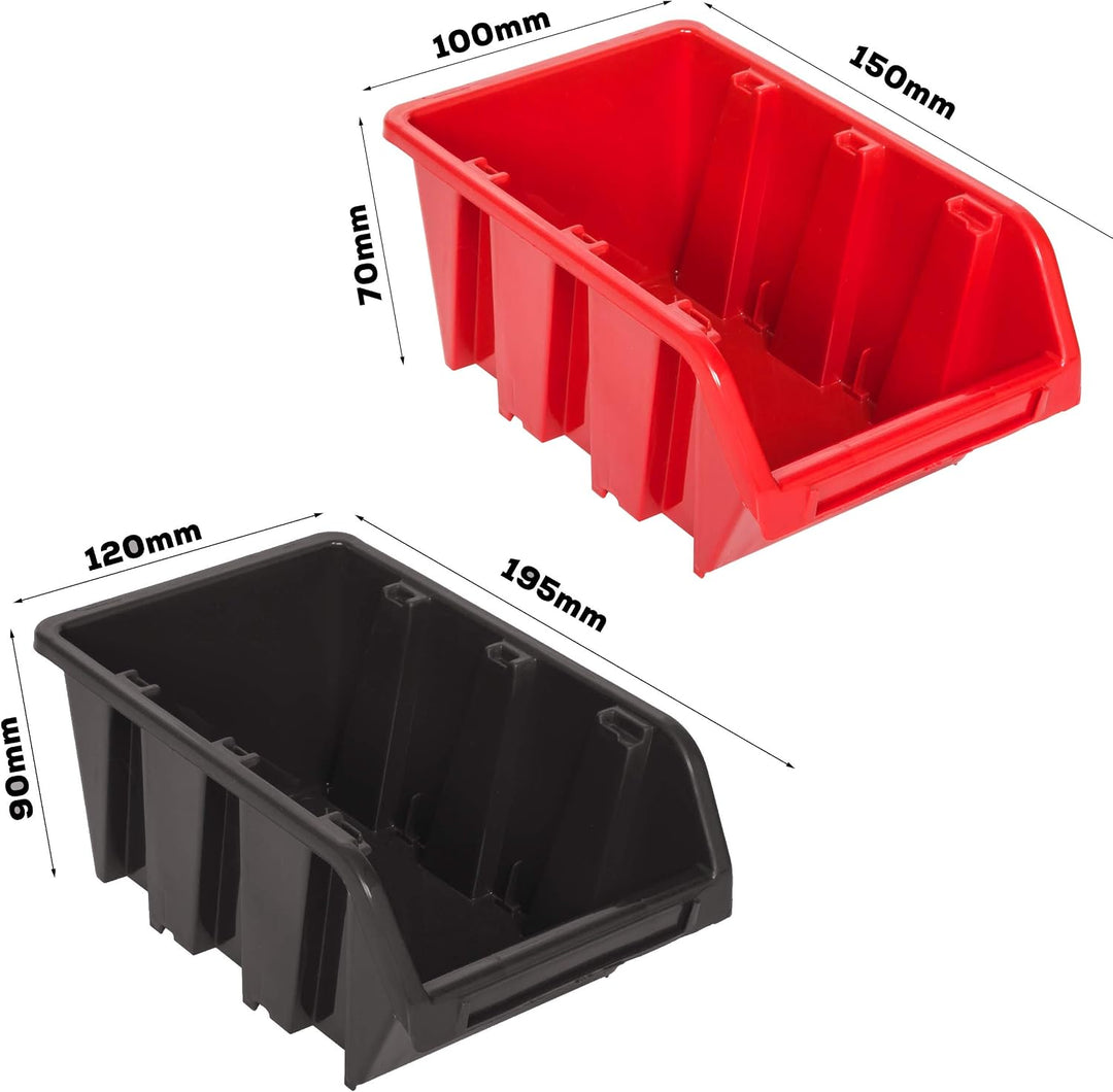 botle Lagersystem Wandregal 1734 x 780 mm | 127 stck. Box | Stapelboxen Schüttenregal Sichtlagerkäst