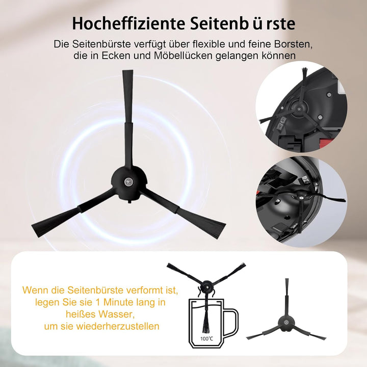 iRobacc 21 Stück Zubehörset für Roborock S8 PRO Ultra Ersatzteile 2 Rollenbürste 4 Seitenbürsten 4 S