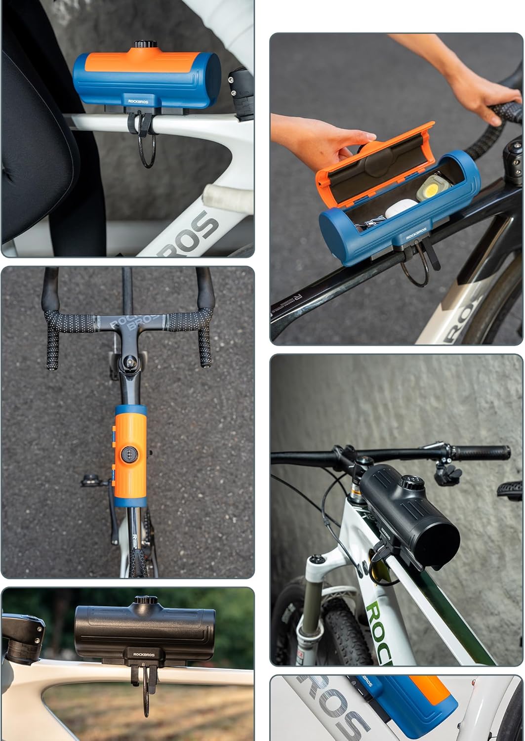 ROCKBROS Fahrrad Oberrohrtasche 0,7L, wasserdichte Fahrradbox mit Zahlenschloss, Robuste Rahmentasch