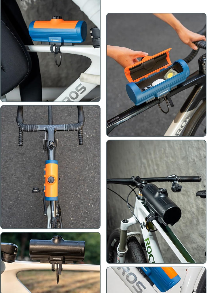 ROCKBROS Fahrrad Oberrohrtasche 0,7L, wasserdichte Fahrradbox mit Zahlenschloss, Robuste Rahmentasch