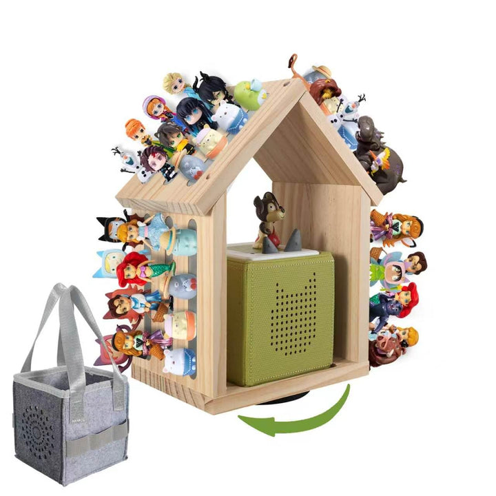 Givilio SpinLodge Holztonie-Regal für Toniebox 1 & 2, magnetische Wandhalterung mit 360° drehbarer B