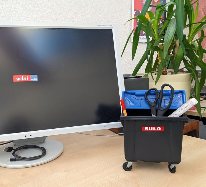 Sulo Mini Mülltonne Container 1100L Nachbildung | Tisch-Mülleimer Klein | Desktop Büro Schreibtisch