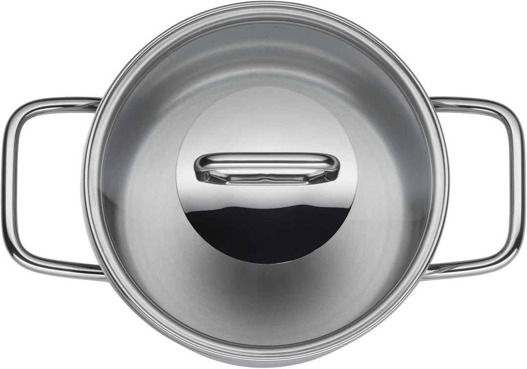 Silit Extra Cook, Kochtopf 16 cm mit Glasdeckel, Innenskalierung, breiter Schüttrand, hochwertiger,