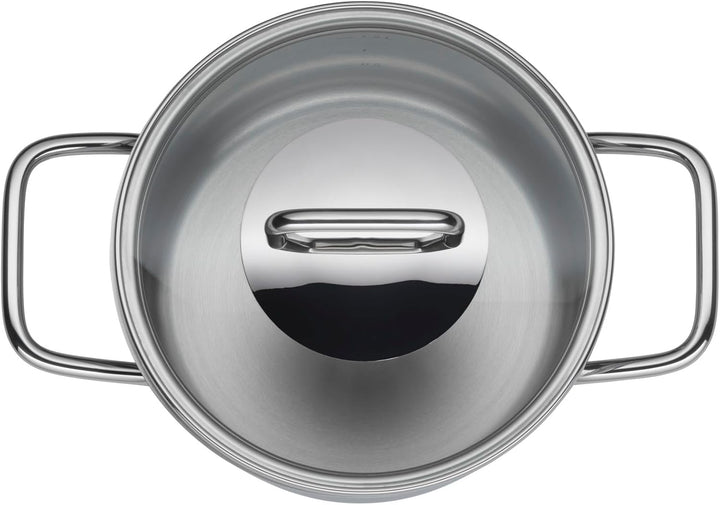 Silit Extra Cook, Kochtopf 16 cm mit Glasdeckel, Innenskalierung, breiter Schüttrand, hochwertiger,