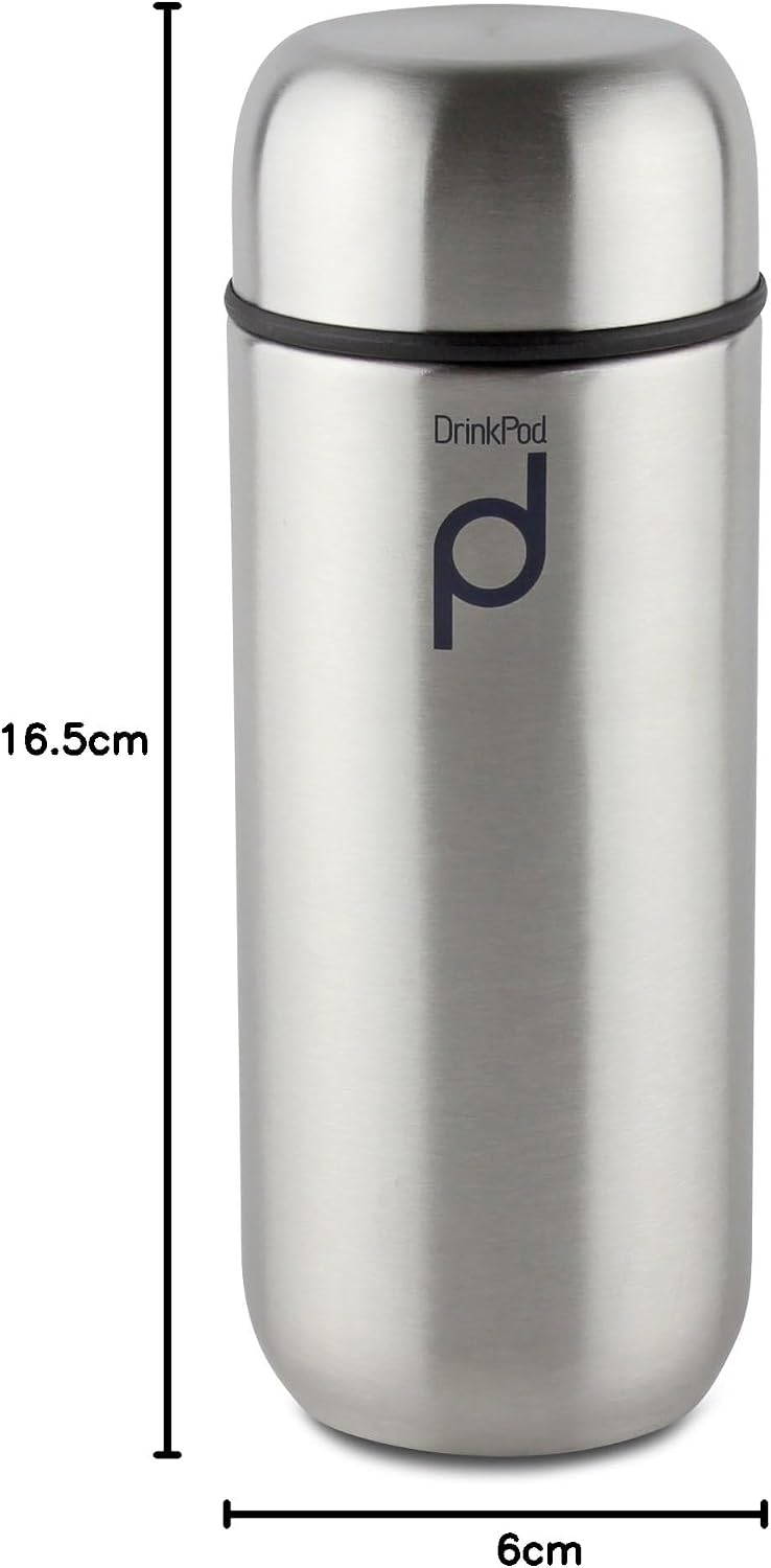 Pioneer DrinkPod Isolierflasche aus Edelstahl 0,2 L Doppelwandig Thermo-Lebensmittelbehälter 6 Stund